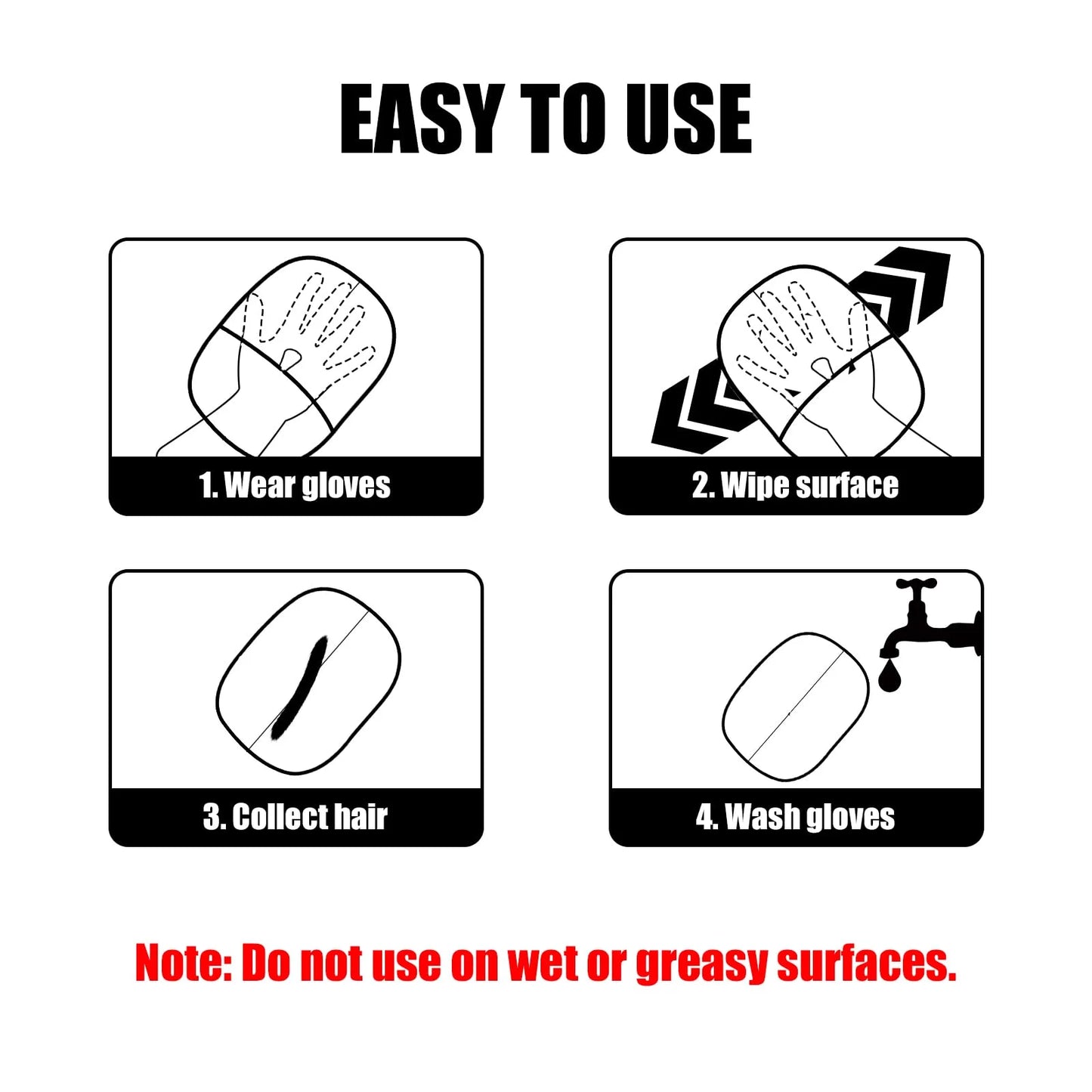 Pet Hair Removal Gloves – Reusable Double-Sided Static Fur Remover for Carpets,Furniture